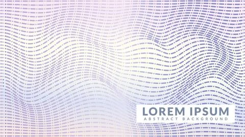 Soft violet wavy rounded dashed line pattern. Abstract background design Illustrazione stock