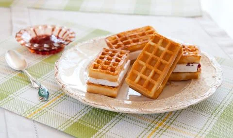Soft waffles Stock Photos