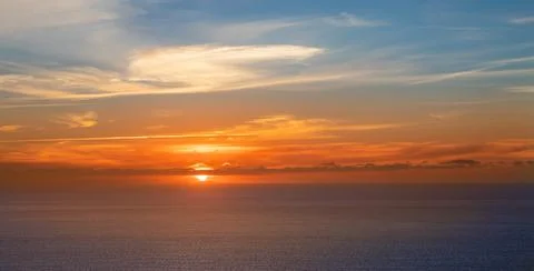 Soft Warm Sunset Ocean Stock Photos
