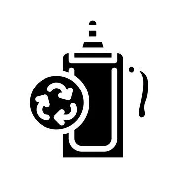 Soft water bottle zero waste glyph icon vector illustration Illustrazione stock