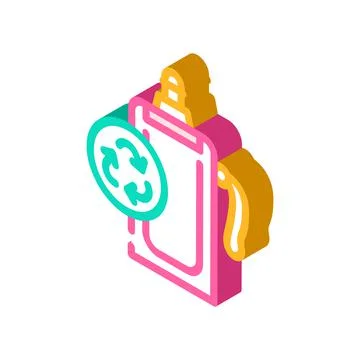 Soft water bottle zero waste isometric icon vector illustration Stockillustratie