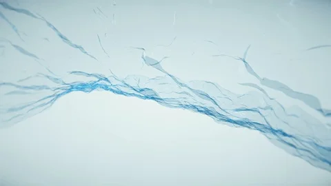 Soft water silk gentle flow and waving digital simulation turbulent abstract Video stock 86803312