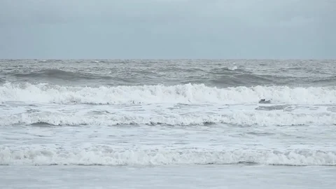 Soft wave of blue ocean on sandy beach. Background. Video stock 136111206