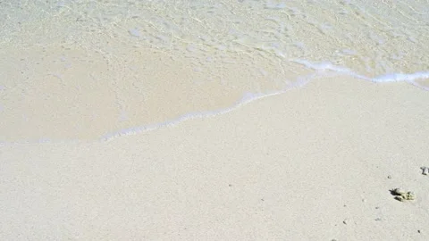 Soft wave with the blue ocean on a sandy beach. Stock-Footage 156849939