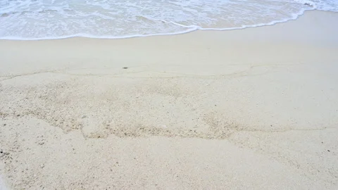 Soft wave with the blue ocean on a sandy beach. Stock-Footage 157032753