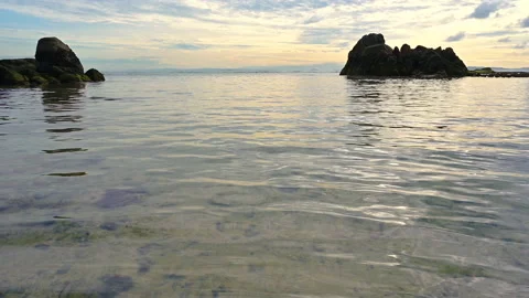 Soft wave with the blue ocean on a sandy beach. Stock-Footage 157039402