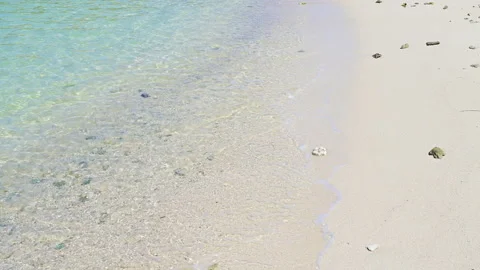 Soft wave with the blue ocean on a sandy beach. Stock-Footage 157058845