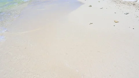 Soft wave with the blue ocean on a sandy beach. Stock Footage 160709688