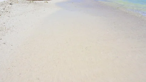 Soft wave with the blue ocean on a sandy beach. Stock Footage 160710506