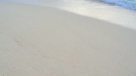 Soft wave with the blue ocean on a sandy beach. Stock Footage 160712996