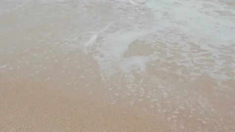 Soft wave of blue ocean on sandy beach , Travel and vacation nature Stock Footage 219245703