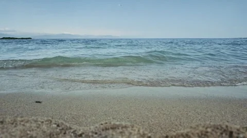 Soft wave motion at beach edge Stock Footage 341763473
