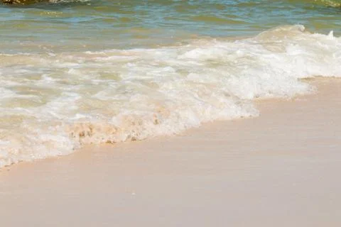 Soft wave of ocean on The beach background. Stock Photos