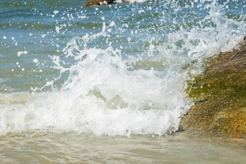 Soft wave of ocean on The beach background. Foto stock