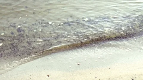Soft wave of the river on the sand beach Stock Footage 78299645