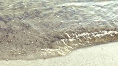 Soft wave of the river on the sand beach Stock Footage 78418921