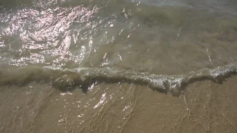 Soft Wave On Sandy Beach. Background. Selective focus. Vidéo 161812667