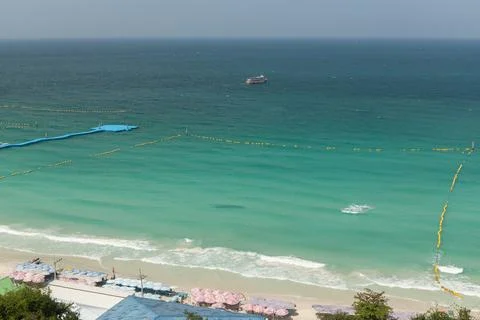 Soft wave  on sandy beach. Background. Stock Photos