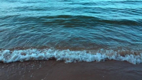 Soft wave on sandy beach Stock Footage 255762910