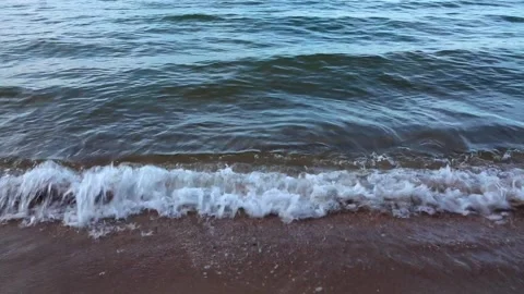 Soft wave on sandy beach Stock Footage 255762915