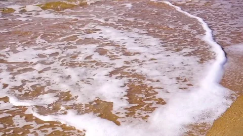 Soft wave of the sea or ocean on the sandy beach Видео 72179073
