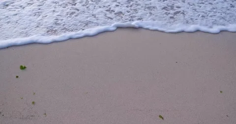 Soft wave of the sea or ocean on the sandy beach Video stock 136814687