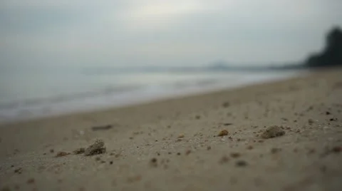 Soft wave of the sea on the sandy beach. Serene and peaceful holiday background  Video stock 50399502