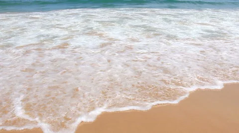 Soft wave of the sea on the sandy beach Stock Footage 65265320