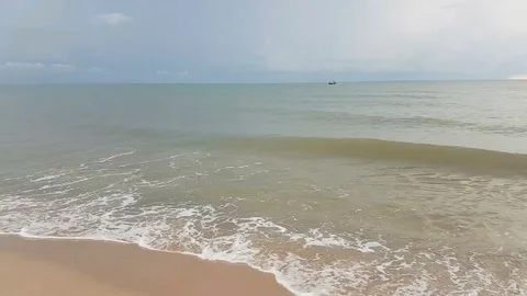 Soft wave of the sea on the sandy beach Stock Footage