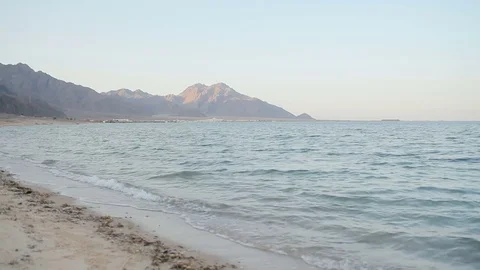 Soft wave of the sea on the sandy beach Stock Footage 77036470