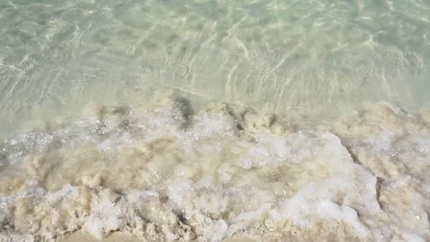 Soft wave of the sea on the sandy beach. Stock Footage 86296974