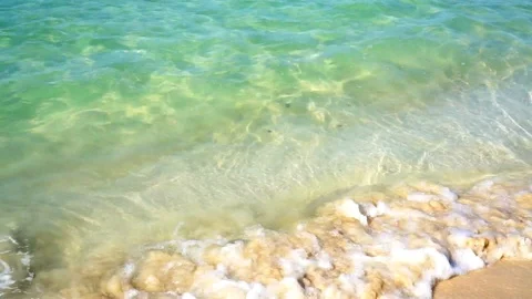 Soft wave of the sea on the sandy beach. Stock Footage 86297750