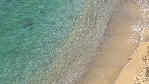 Soft wave of the sea on the sandy beach Stock Footage 88311389