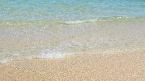 Soft wave of the sea on the sandy beach. 4K UHD 스톡 동영상 88312504