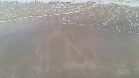 Soft wave of the sea on the sandy beach Stock Footage 122356592