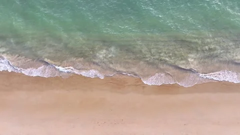 The soft wave water of the sea on the sandy beach background Stock Footage 267537708