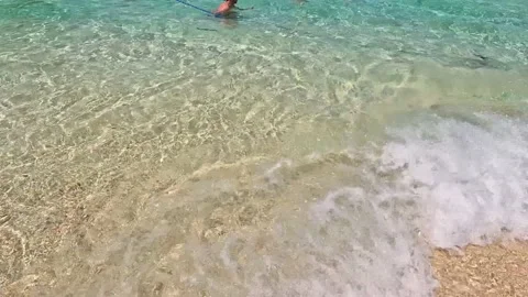 Soft Waves of a Crystal Clear Water Beach in Coron Palawan Stock Footage 233763716