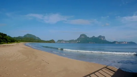 Soft Waves Lapping at El Nido Lio Beach HD Stock Footage 92648567