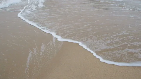 Soft waves on the sandy beach in Thailand Stock Footage 94641829