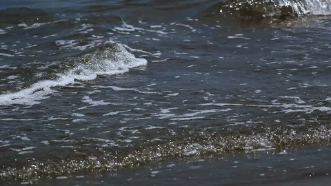 Soft waves in the water under the sun Stock Footage 114226214