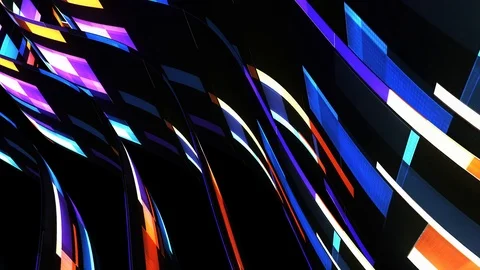 Soft waving glitched stripes fabric abstract lines gentle flow seamless loop Video stock 106367126
