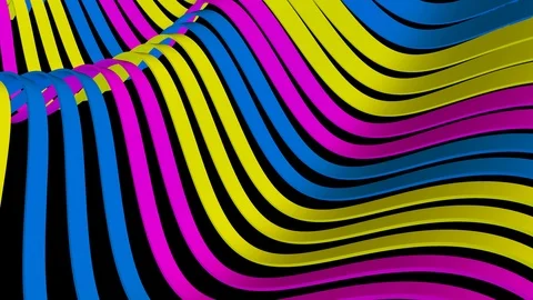Soft waving stripes fabric rubber bands abstract lines gentle flow seamless loop Stock Footage 107058700