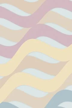 A soft wavy abstract pattern fills the frame in pastel pink, beige, and blu.. Stock Illustration