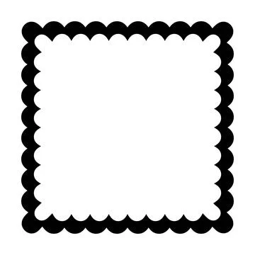 Soft Wavy Frame Glyph Curved Decorative Square Border Stock Illustration
