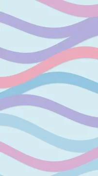 Soft wavy ribbon pattern in pink, blue and lavender creates a cheerful abst.. Stockillustratie
