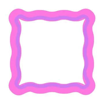 Soft Wavy Square Border Frame Vector Illustration Decorative Rounded Shape .. Illustrazione stock