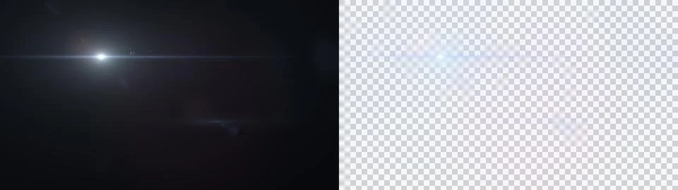 Soft White Anamorphic Optical Flare with Subtle Horizontal Light Streak Stock Illustration