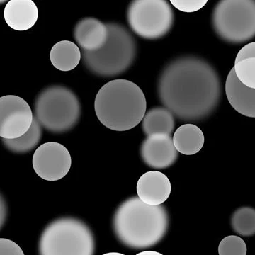 Soft White Bokeh Circles on Black Background Stock Illustration