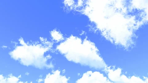 Soft white clouds are transforming and moving across the blue sky Video stock 120464305