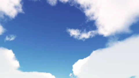 Soft white clouds are transforming and moving across the blue sky Video stock 120464742